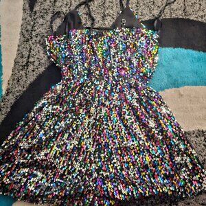 Rainbow sequin romper